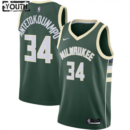 Maillot Basket Milwaukee Bucks Giannis Antetokounmpo 34 2020-21 Nike Icon Edition Swingman - Enfant